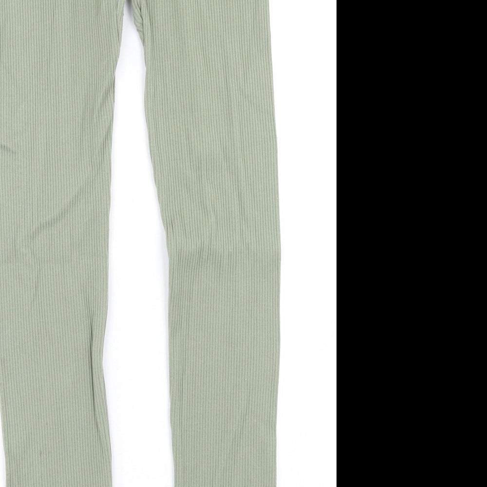 Stradivarius Womens Green  Polyamide Capri Leggings Size M L24 in