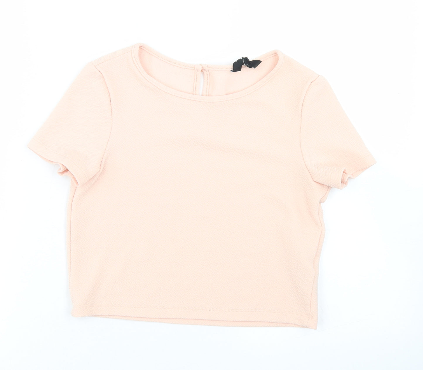 915 Generation Girls Pink  Polyester Cropped Blouse Size 11 Years Round Neck Button