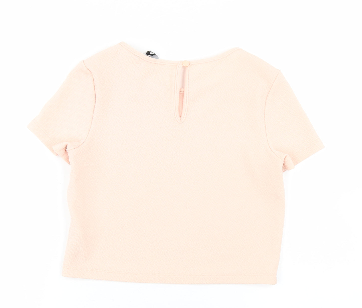 915 Generation Girls Pink  Polyester Cropped Blouse Size 11 Years Round Neck Button