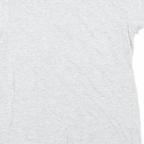 Primark Girls Grey  Cotton Basic T-Shirt Size 2XS Crew Neck  - Slogan