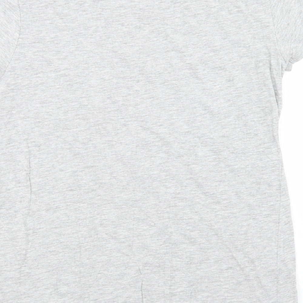 Primark Girls Grey  Cotton Basic T-Shirt Size 2XS Crew Neck  - Slogan
