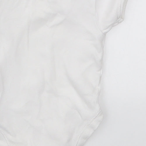 George Baby White  Cotton Babygrow One-Piece Size 3-6 Months  Button