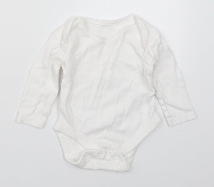 Dunnes Baby White Cotton Babygrow One-Piece Size 3-6 Months Button