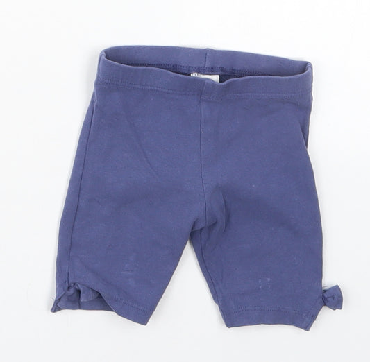 Front view of Next girls’ blue cotton cropped leggings, size 3-6, months