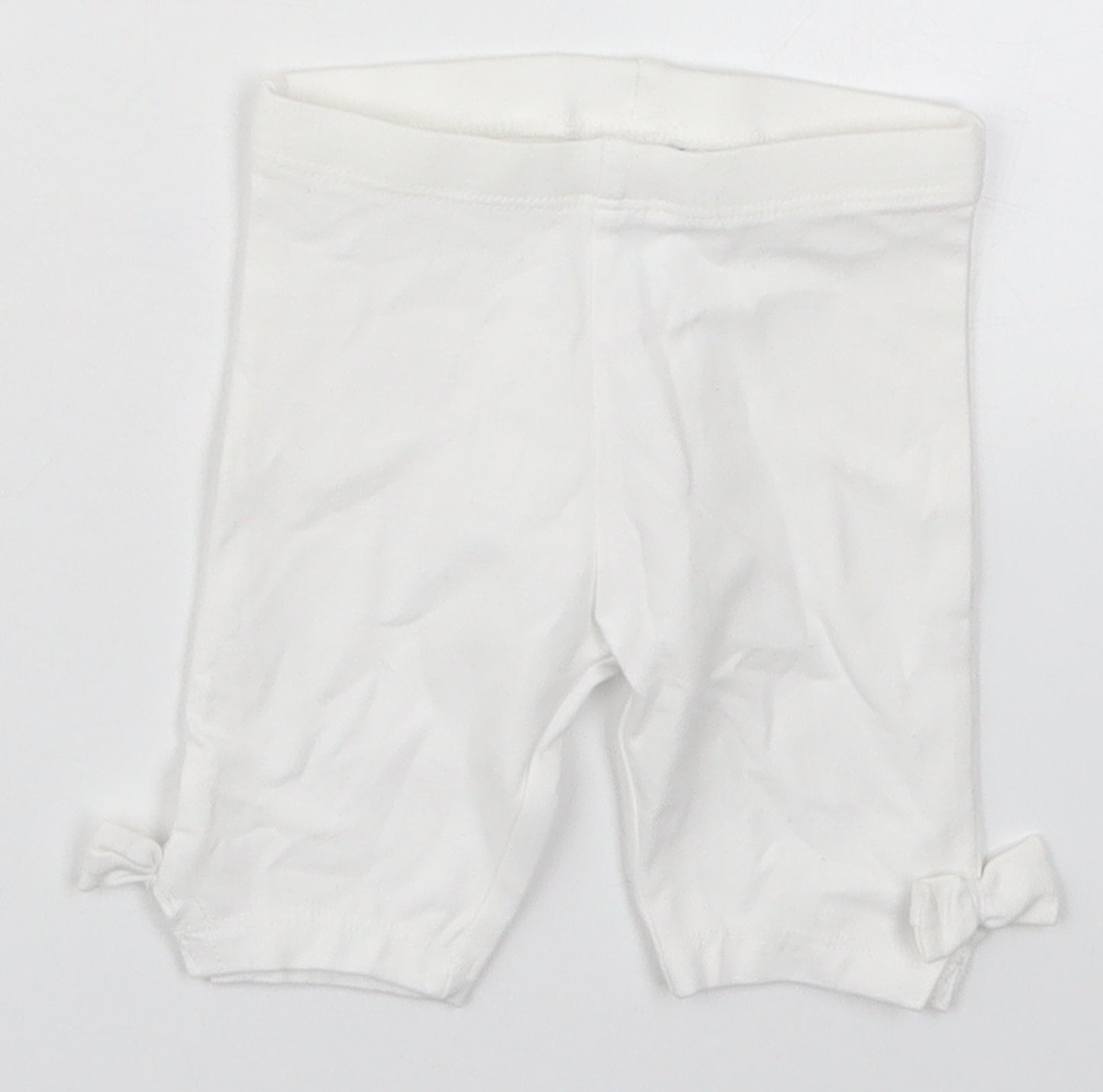 NEXT Girls White  Cotton Cropped Leggings Size 3-6 Months