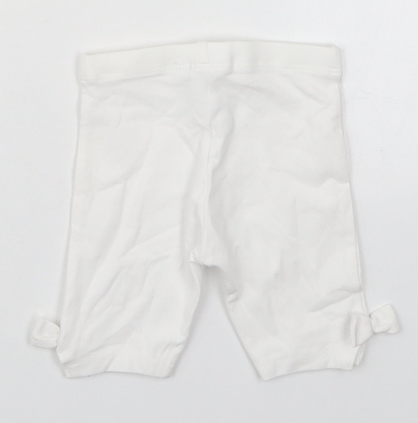 NEXT Girls White  Cotton Cropped Leggings Size 3-6 Months