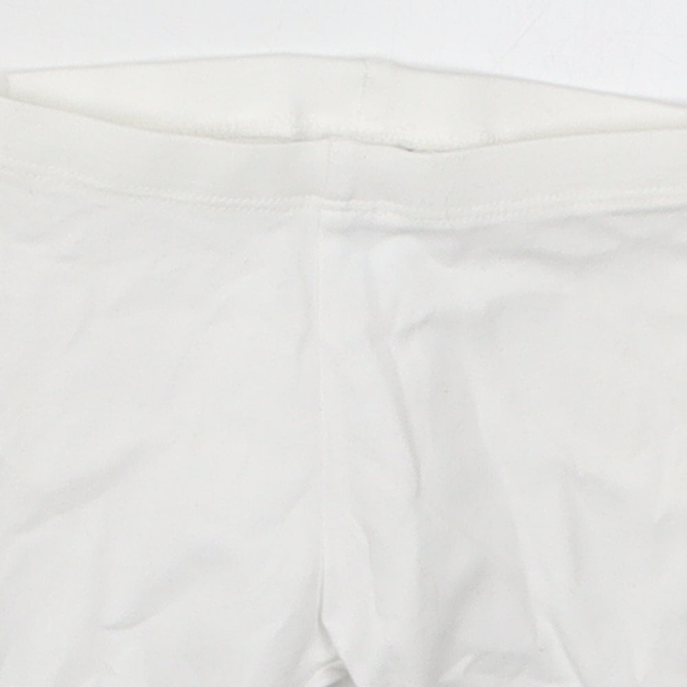 NEXT Girls White  Cotton Cropped Leggings Size 3-6 Months