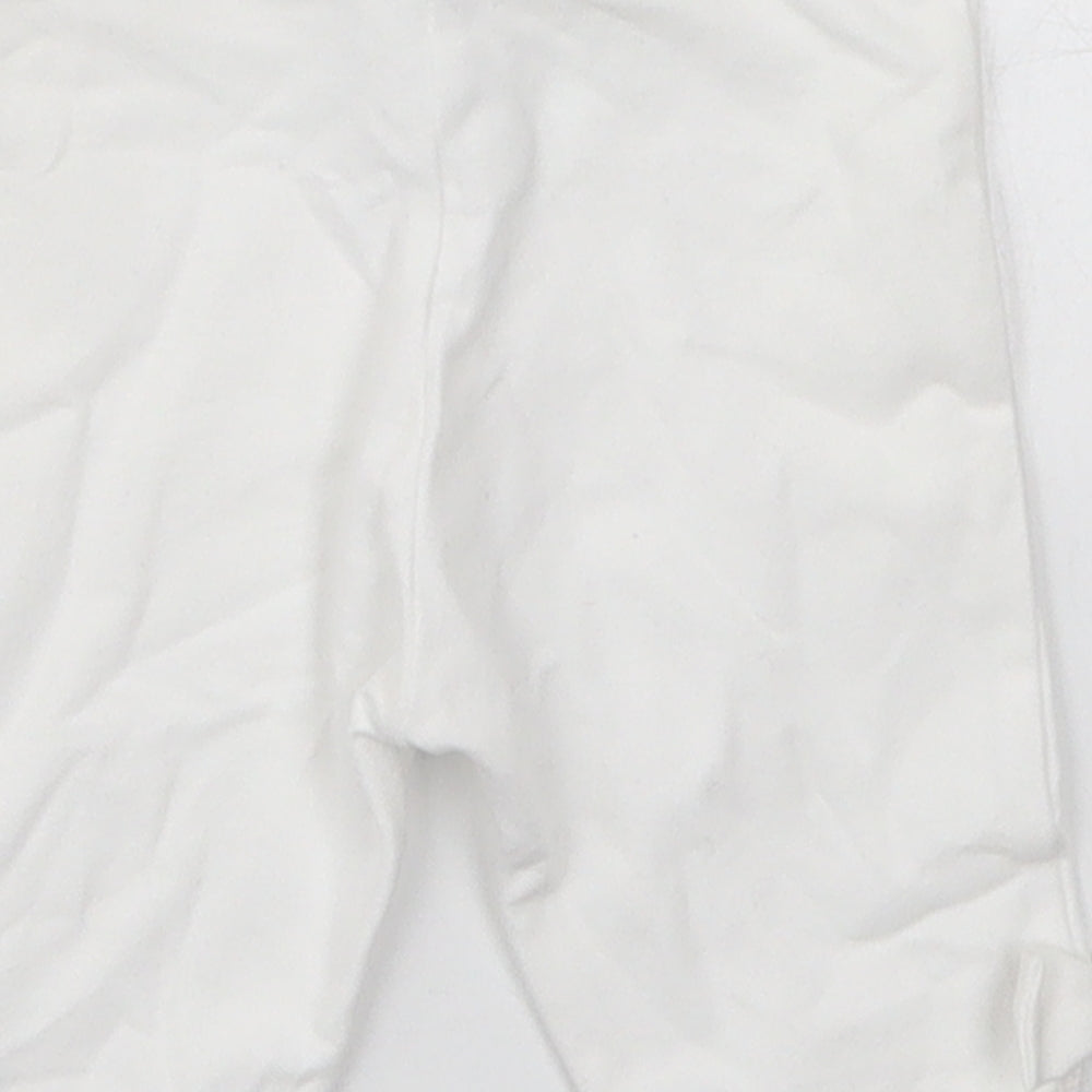 NEXT Girls White  Cotton Cropped Leggings Size 3-6 Months