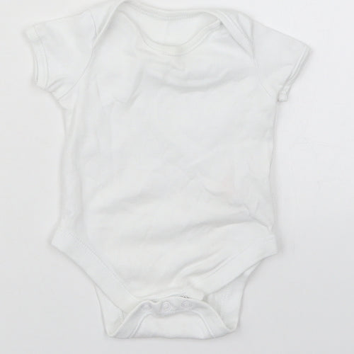 F&F Baby White  Cotton Babygrow One-Piece Size 3-6 Months  Button