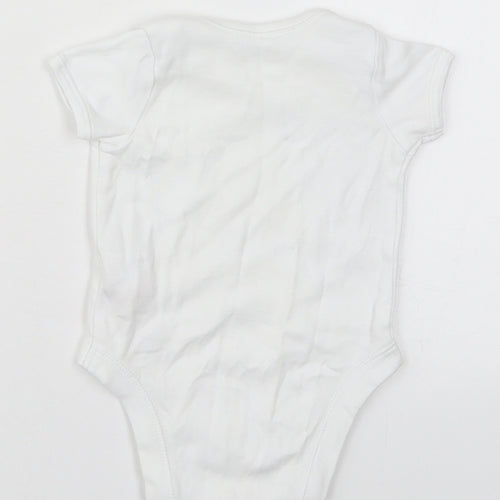 F&F Baby White  Cotton Babygrow One-Piece Size 3-6 Months  Button