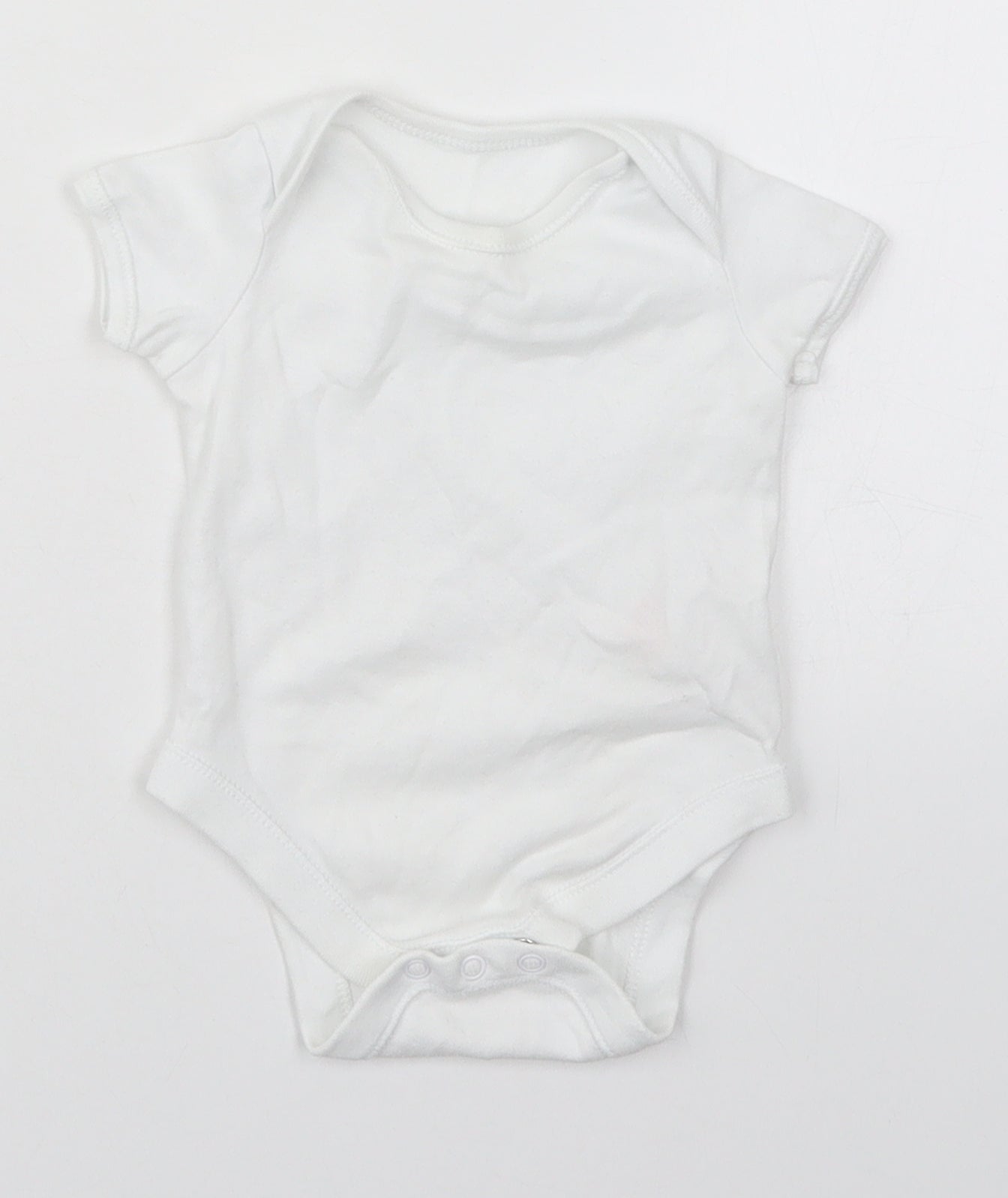 F&F Baby White  Cotton Babygrow One-Piece Size 3-6 Months  Button