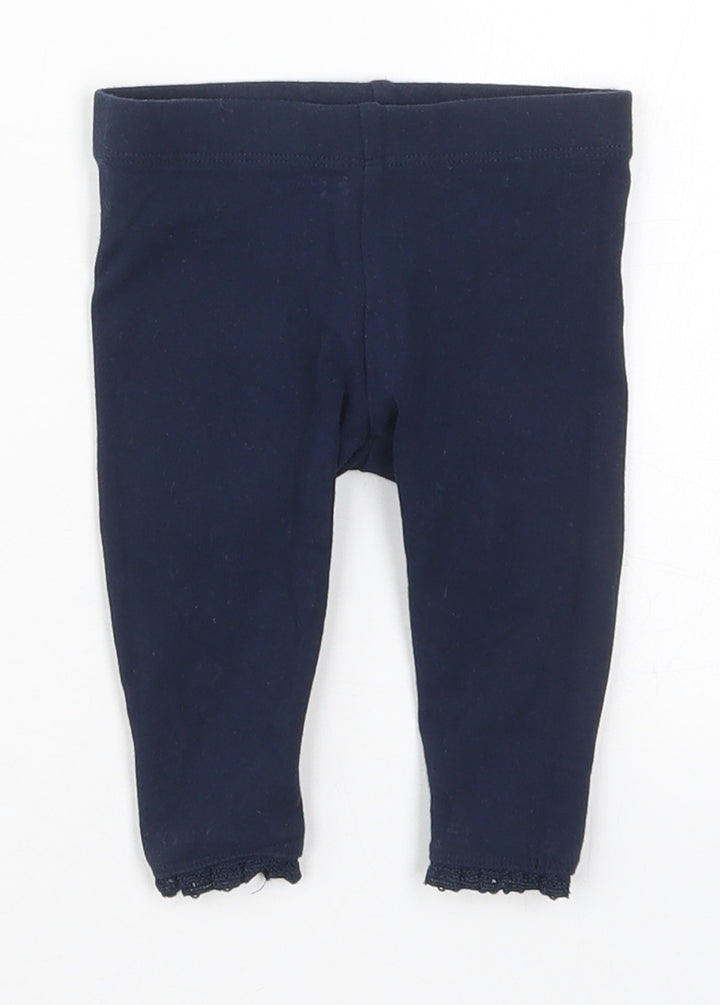NEXT Girls Blue  Cotton Capri Leggings Size 3-6 Months