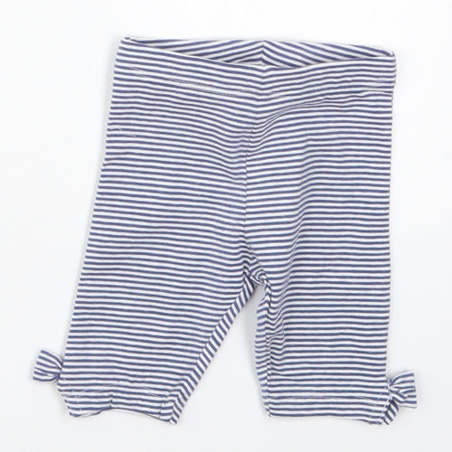 NEXT Girls Blue Striped Cotton Capri Leggings Size 3-6 Months