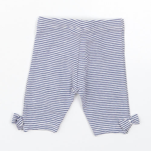 NEXT Girls Blue Striped Cotton Capri Leggings Size 3-6 Months