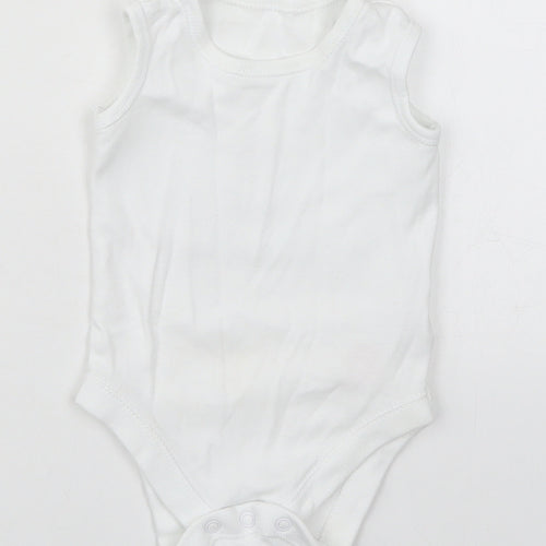 F&F Baby White  Cotton Babygrow One-Piece Size 3-6 Months  Button