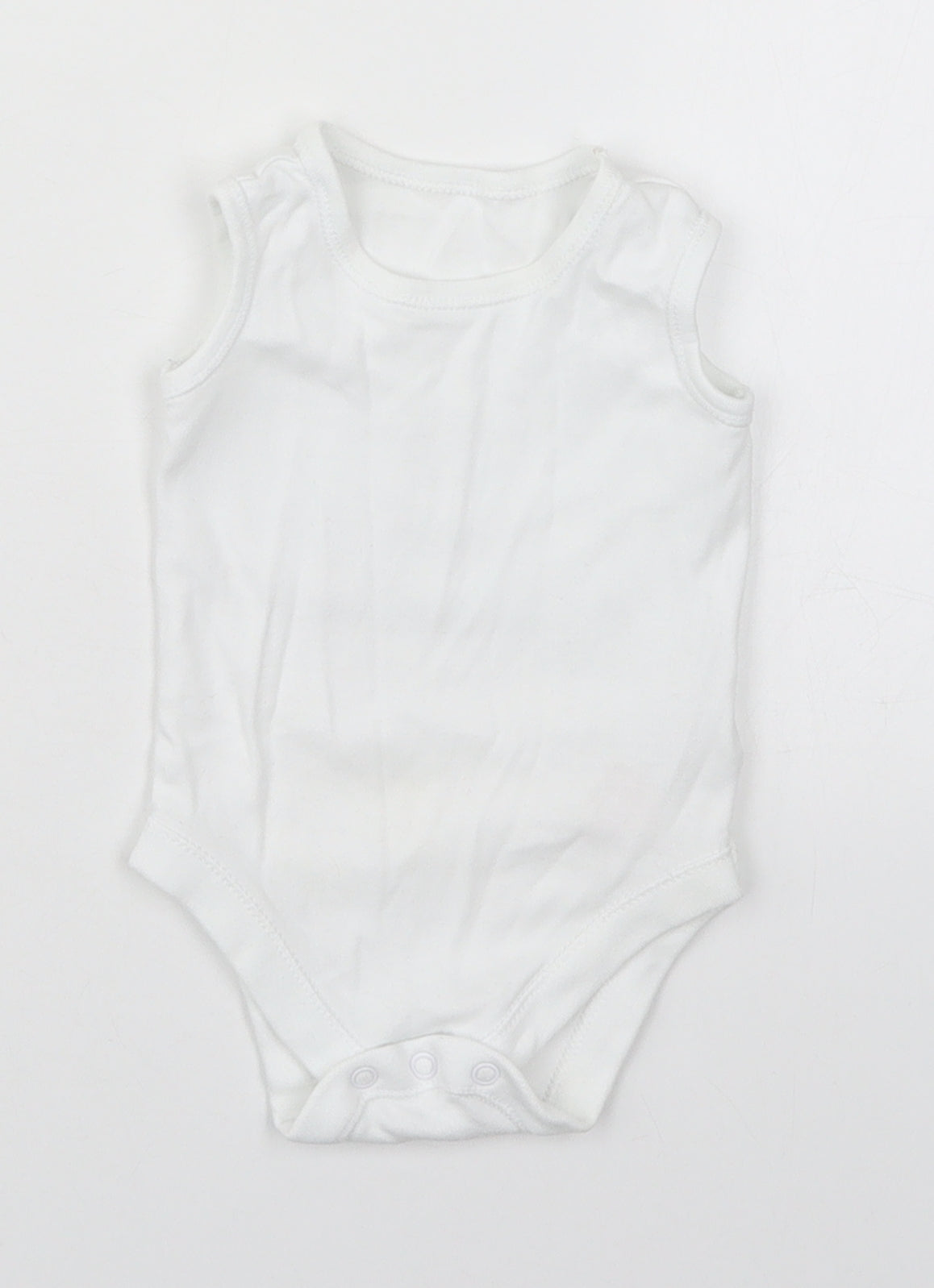 F&F Baby White  Cotton Babygrow One-Piece Size 3-6 Months  Button