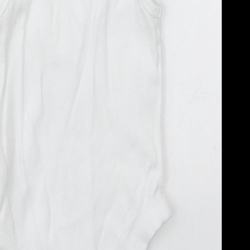 F&F Baby White  Cotton Babygrow One-Piece Size 3-6 Months  Button