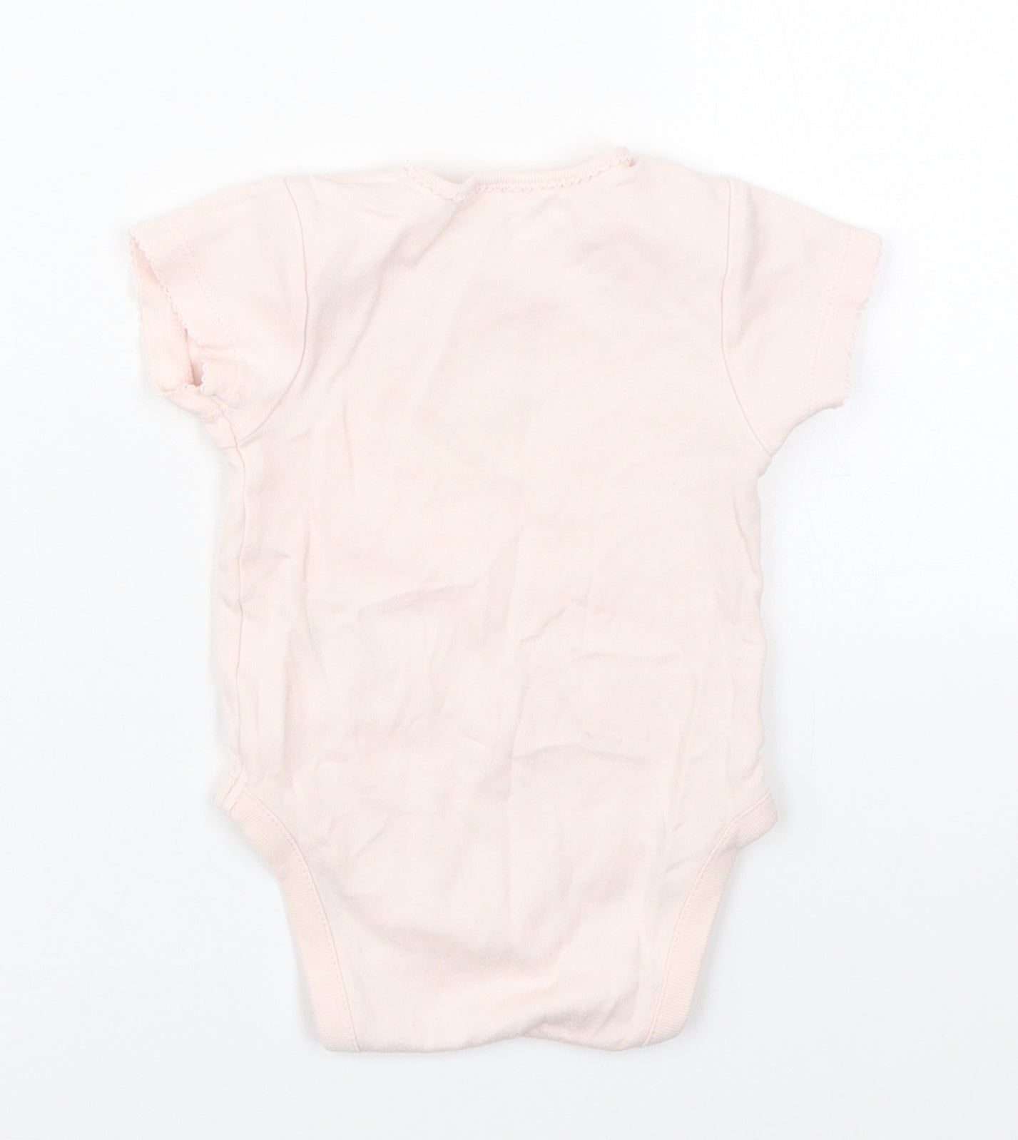 NEXT Girls Pink  Cotton Babygrow One-Piece Size 3-6 Months  Button - Rabbit