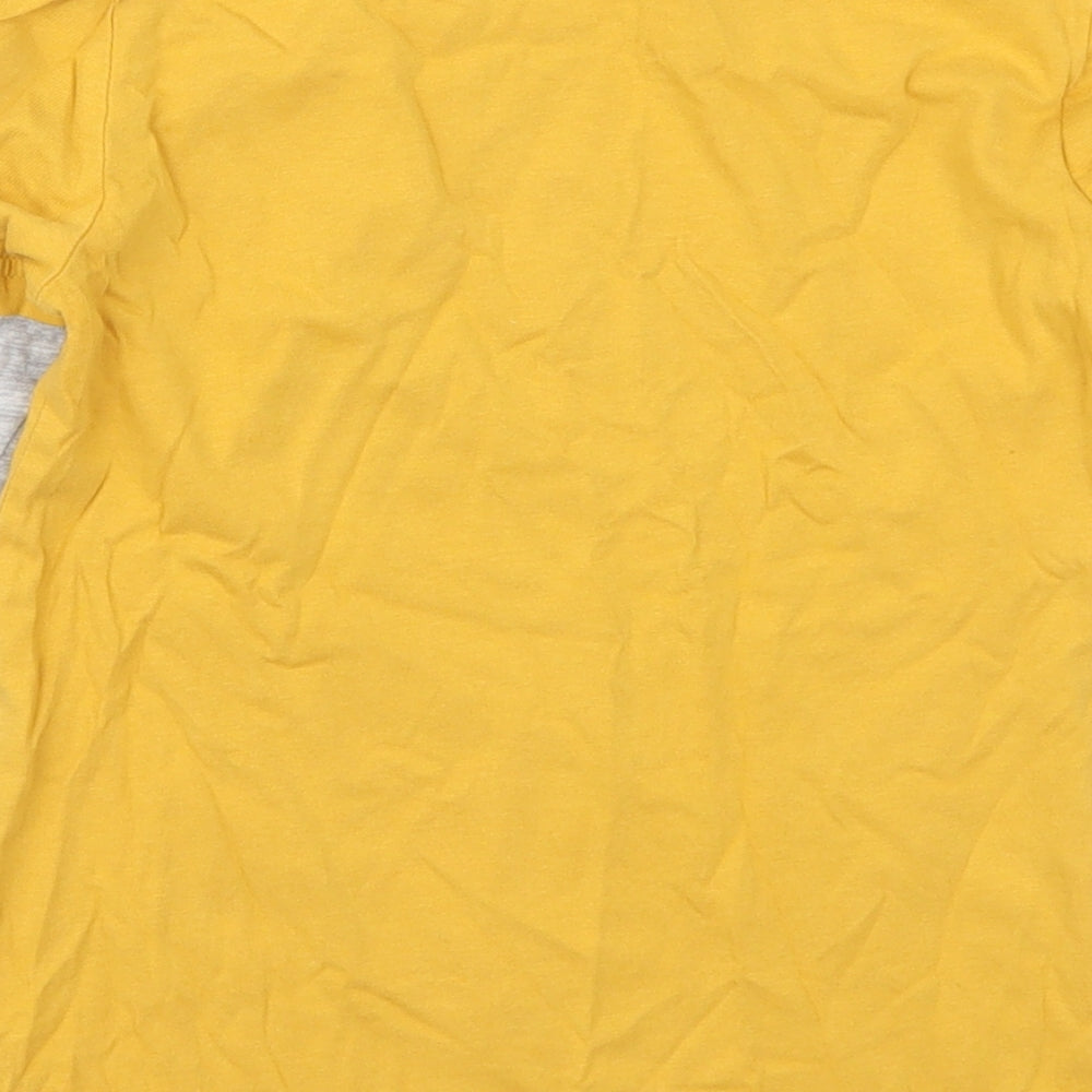 M&Co Boys Yellow  Cotton Basic T-Shirt Size 7-8 Years Crew Neck Pullover - Tokyo