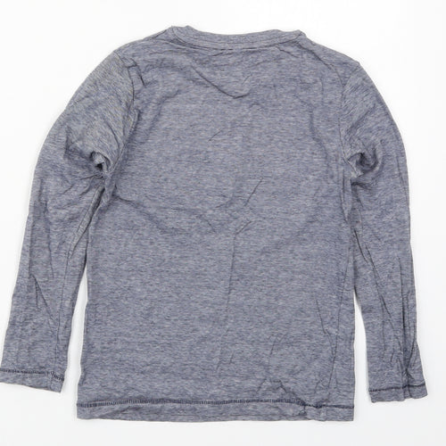Marks and Spencer Boys Blue  Cotton Basic T-Shirt Size 6-7 Years Crew Neck Pullover - Mask