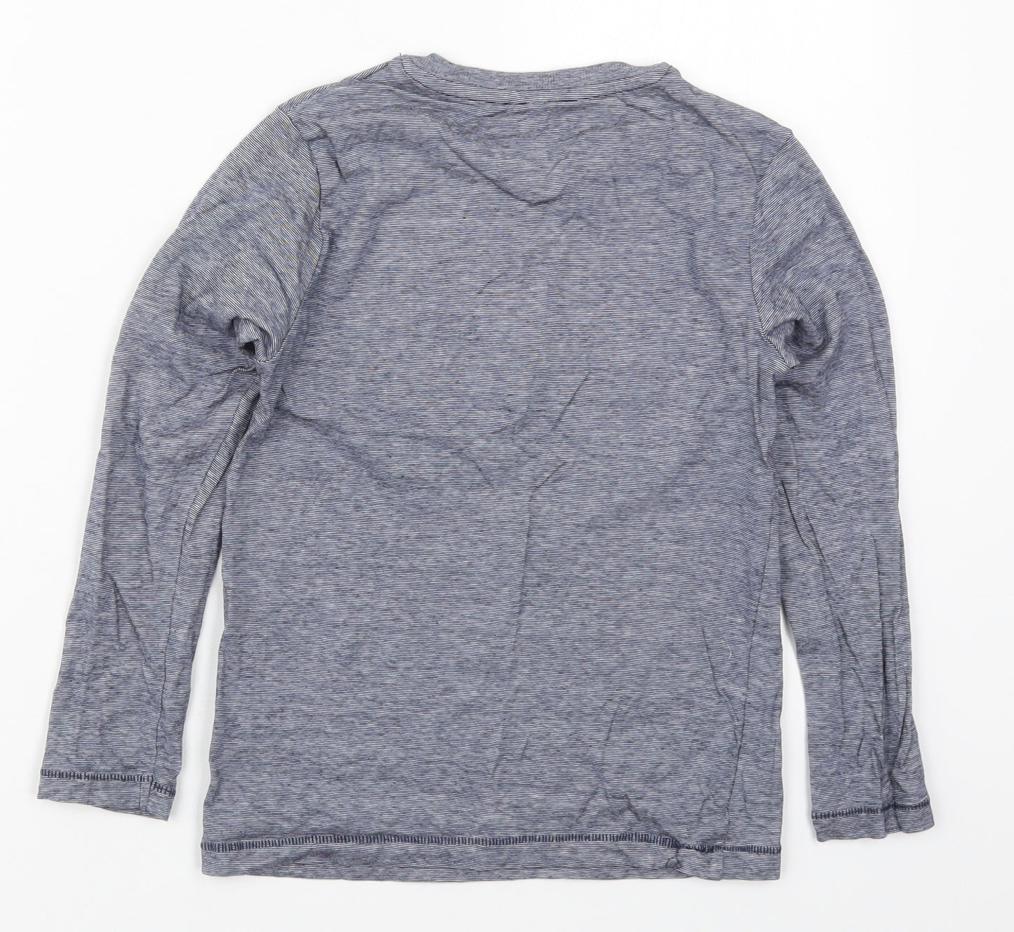 Marks and Spencer Boys Blue  Cotton Basic T-Shirt Size 6-7 Years Crew Neck Pullover - Mask