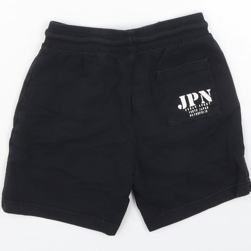 Matalan Boys Black  Cotton Sweat Shorts Size 6 Years  Regular Drawstring - Urban Sport