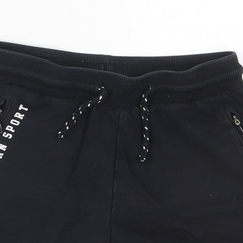 Matalan Boys Black  Cotton Sweat Shorts Size 6 Years  Regular Drawstring - Urban Sport