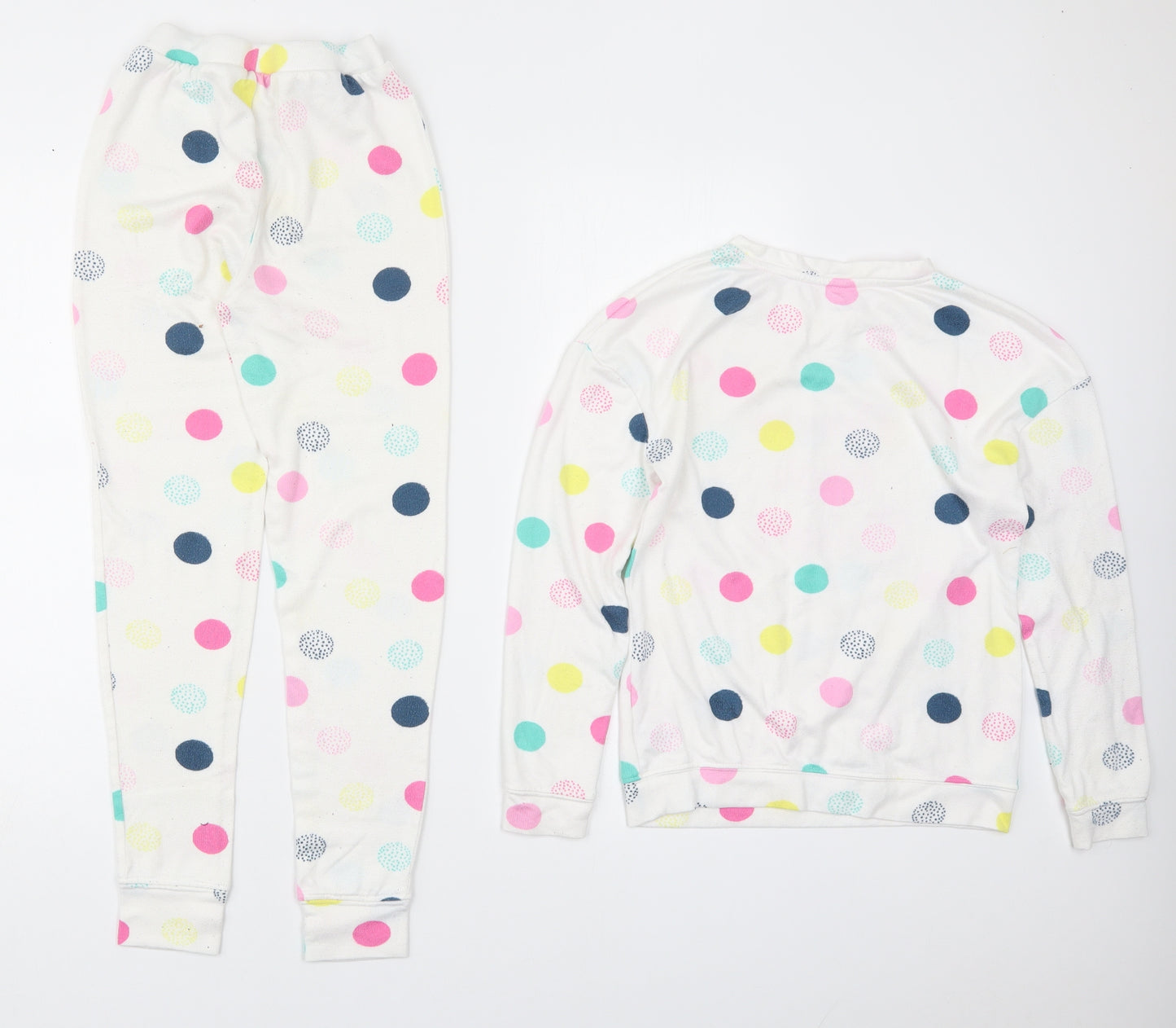 Dunnes Girls Multicoloured Polka Dot Polyester Top Pyjama Set Size 9-10 Years  Pullover - Dream Wish Believe
