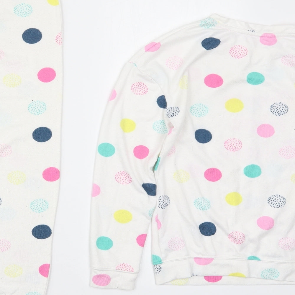 Dunnes Girls Multicoloured Polka Dot Polyester Top Pyjama Set Size 9-10 Years  Pullover - Dream Wish Believe