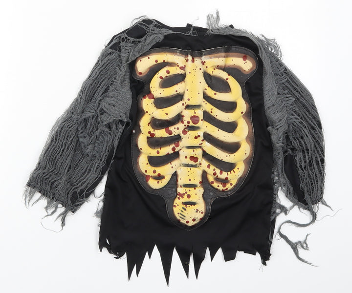 George Boys Black Polyester Basic T-Shirt Size 3-4 Years Round Neck Pullover - Zombie Fancy Dress