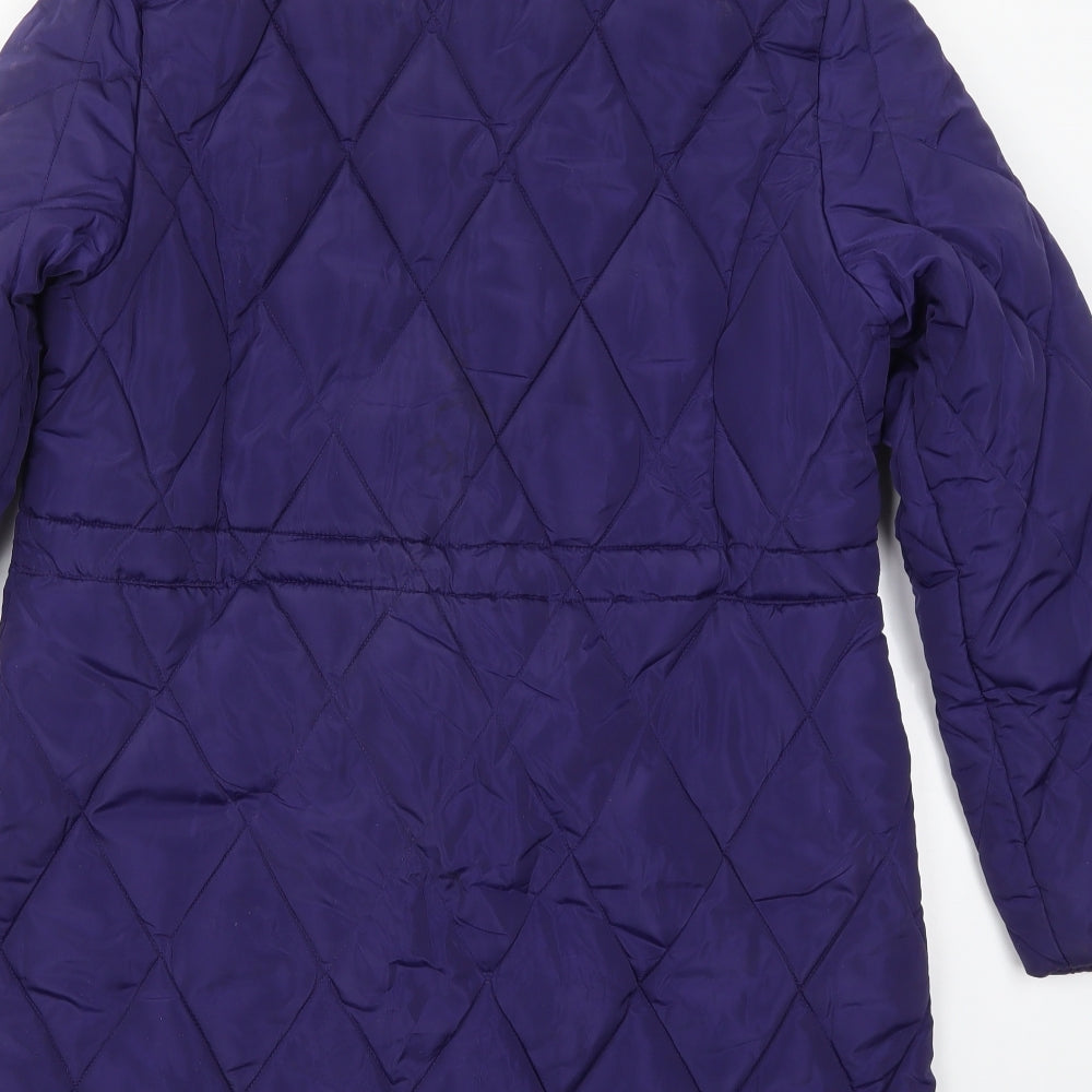 Marks and Spencer Womens Purple   Quilted Coat Size 14  Zip
