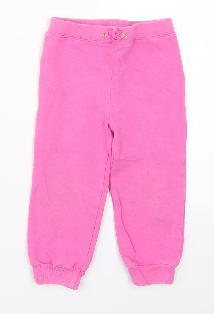 Juicy Couture Girls Pink  Cotton Sweatpants Trousers Size 18-24 Months  Drawstring