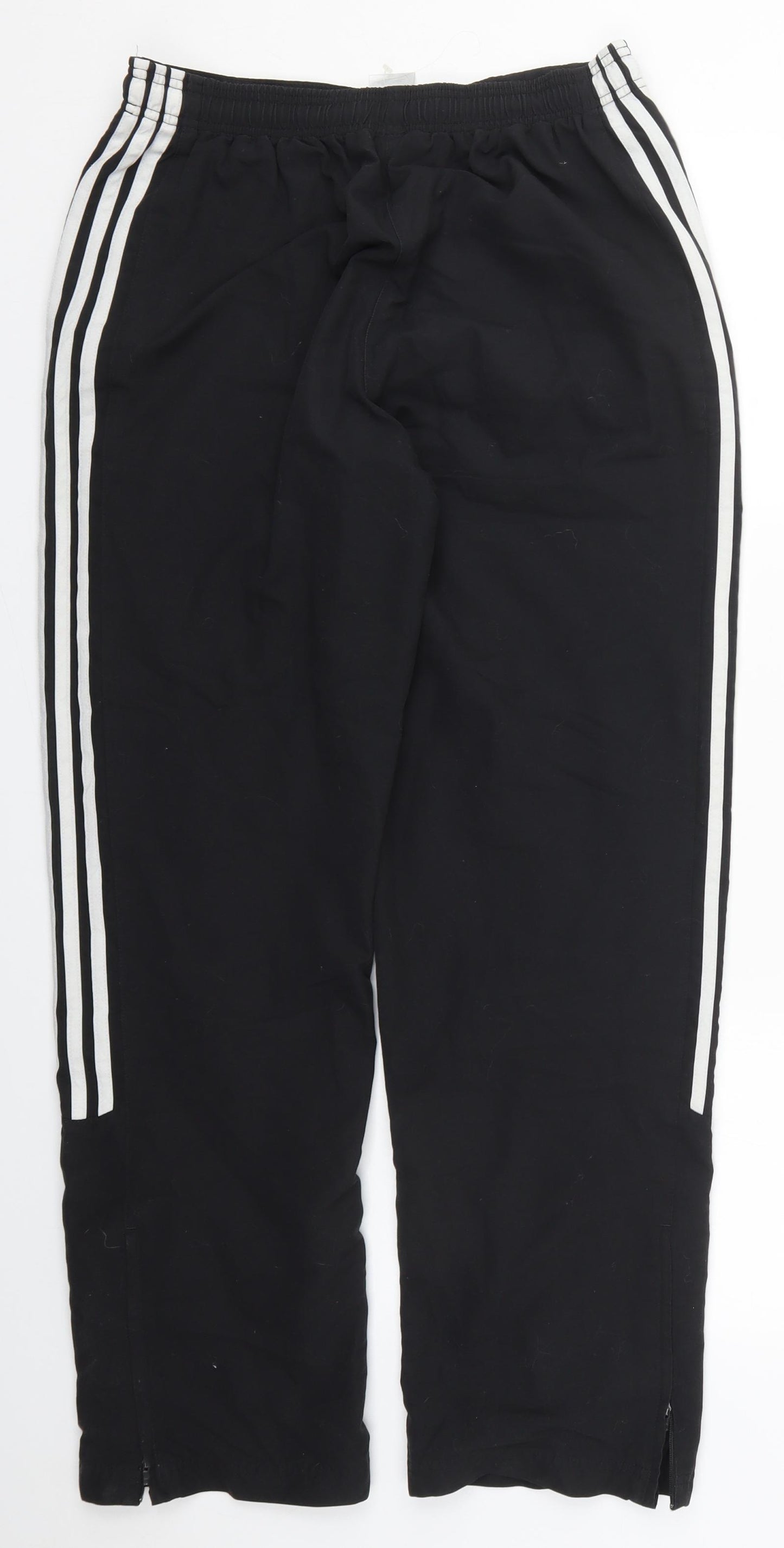 adidas Womens Black  Polyester Track Pants Trousers Size 12 L29 in Regular Drawstring