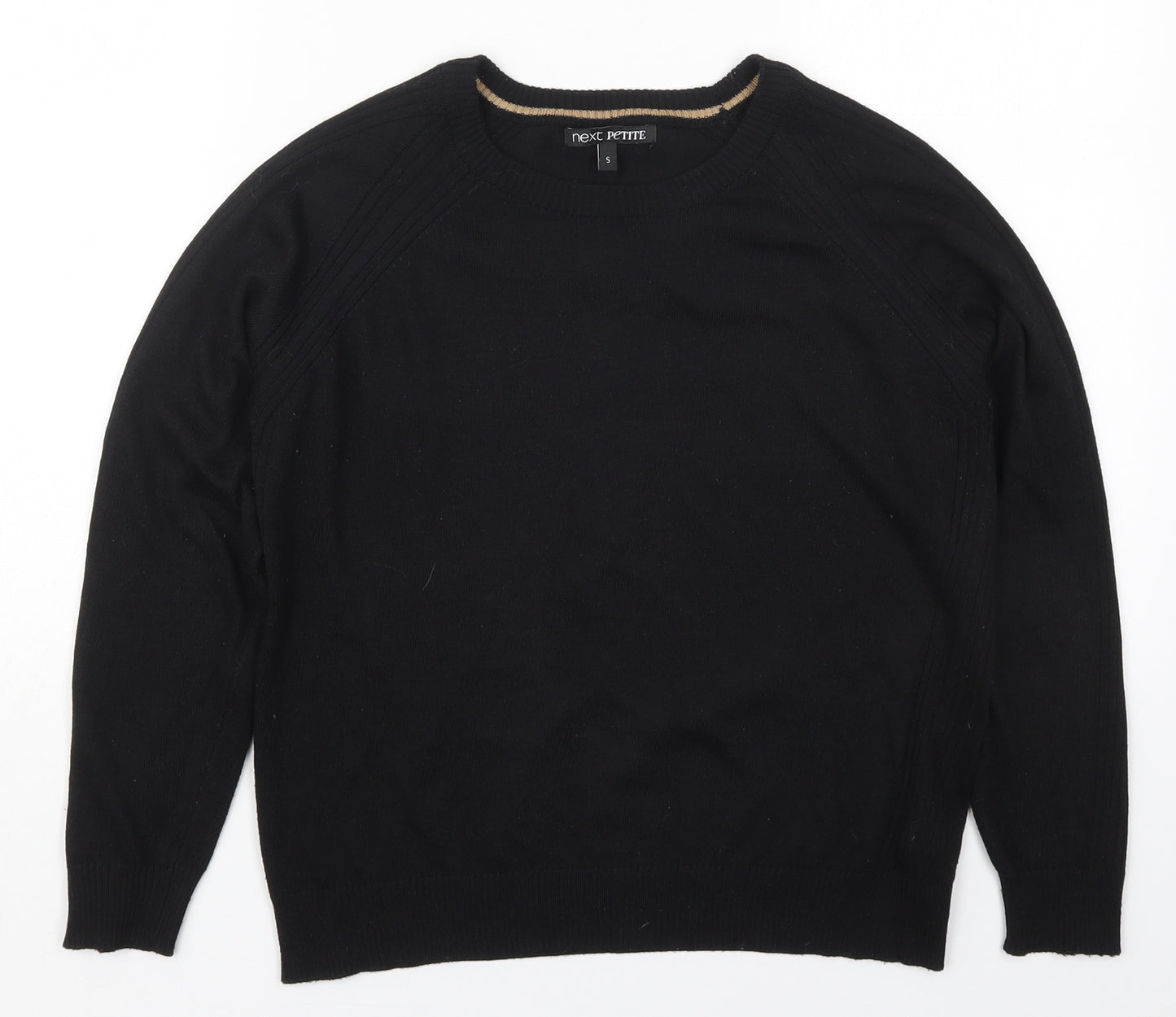 NEXT Womens Black Round Neck  Polyester Pullover Jumper Size S