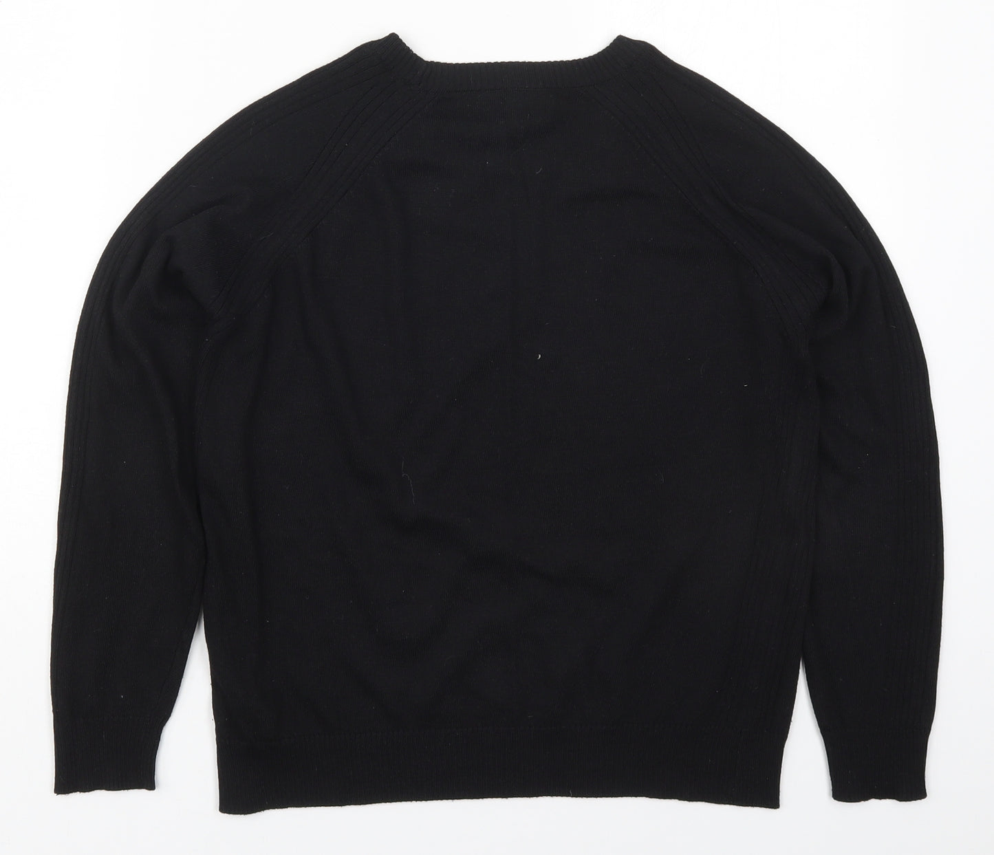 NEXT Womens Black Round Neck  Polyester Pullover Jumper Size S
