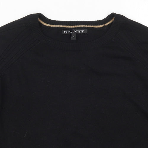 NEXT Womens Black Round Neck  Polyester Pullover Jumper Size S
