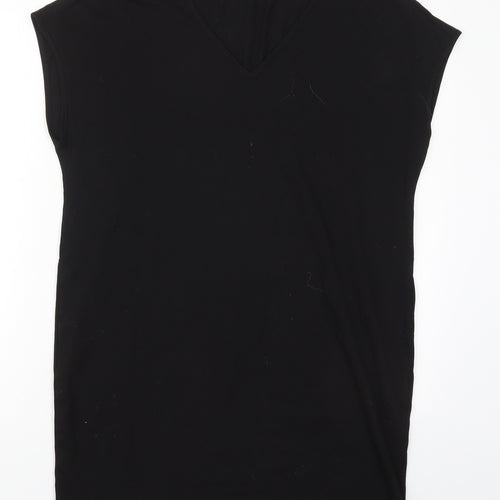 SheIn Womens Black  Cotton T-Shirt Dress  Size S  V-Neck Pullover