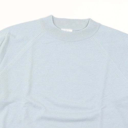 Classics Womens Blue Round Neck  Acrylic Pullover Jumper Size 16