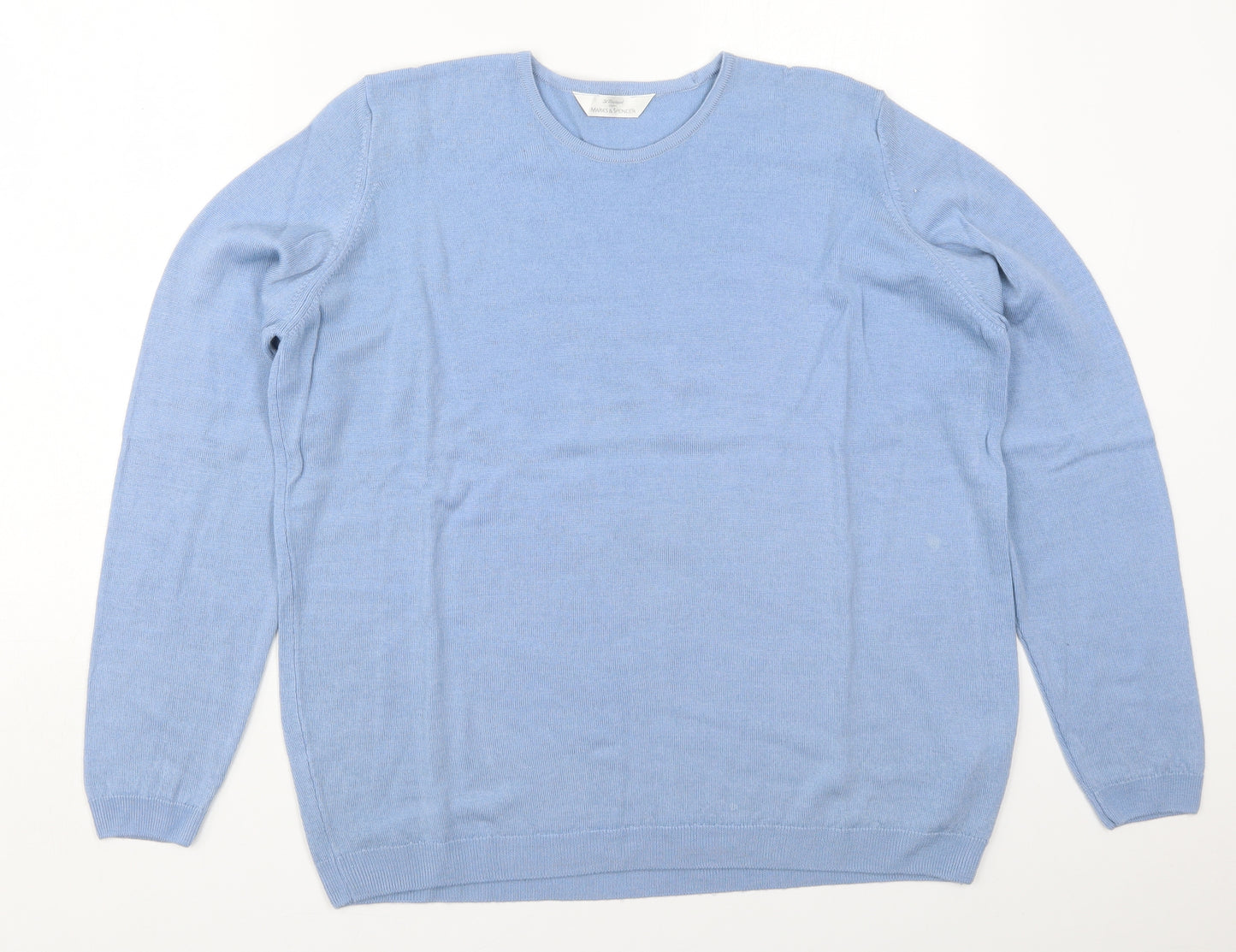Marks and Spencer Womens Blue Round Neck  Wool Pullover Jumper Size 18