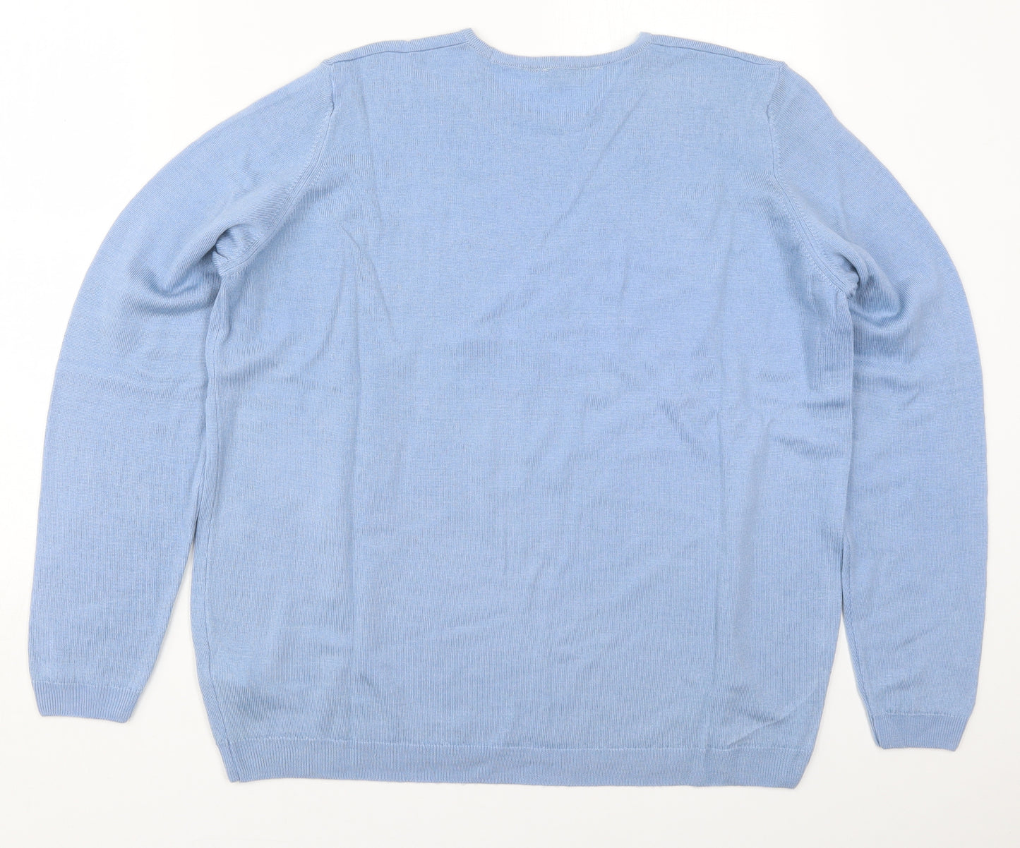 Marks and Spencer Womens Blue Round Neck  Wool Pullover Jumper Size 18