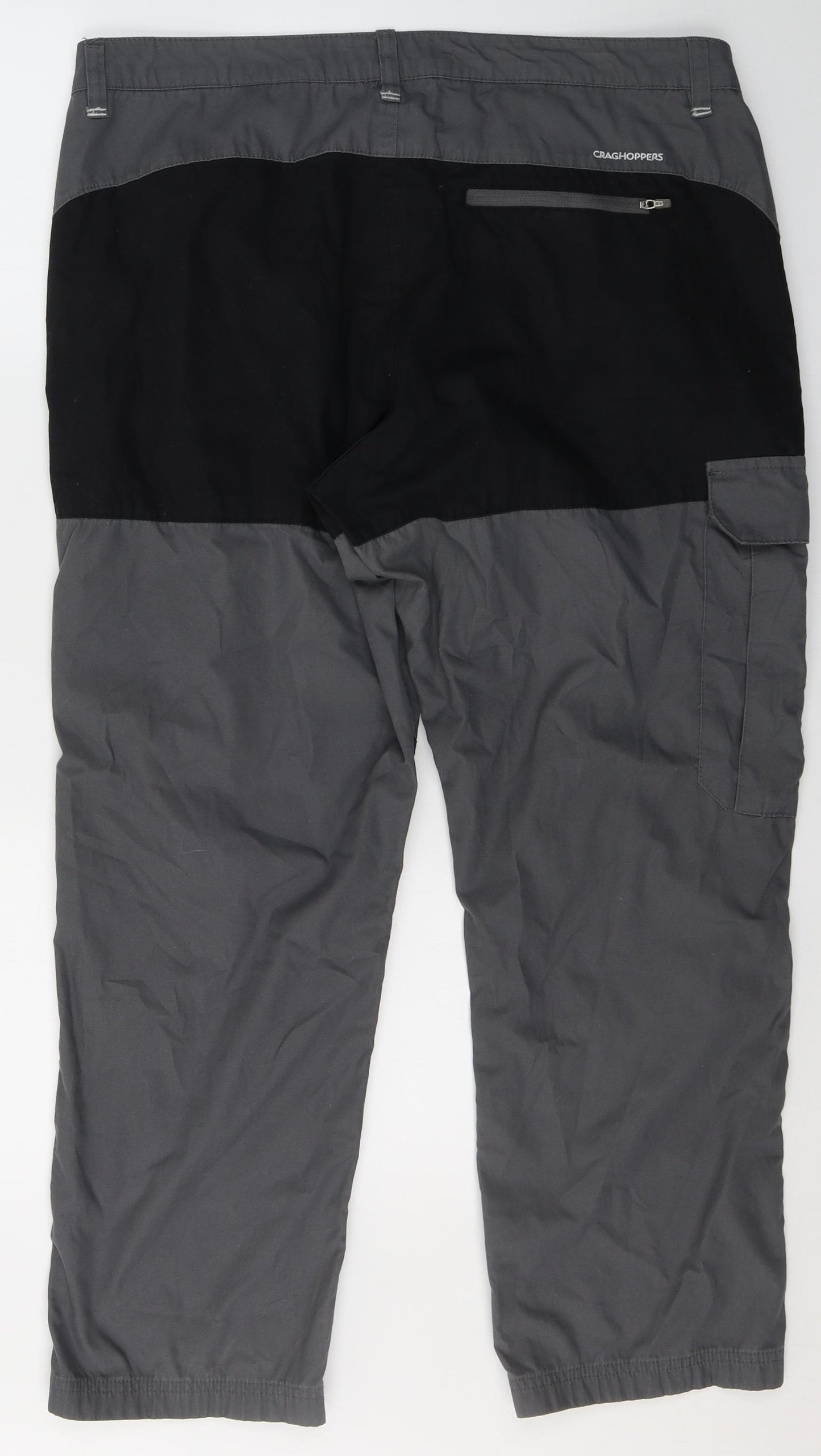 Craghoppers Mens Grey  Polyester Cargo Trousers Size 38 in L28 in Regular