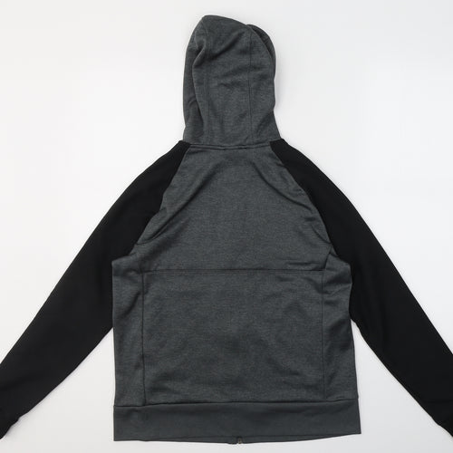 adidas Boys Grey  Polyester Full Zip Hoodie Size 13-14 Years