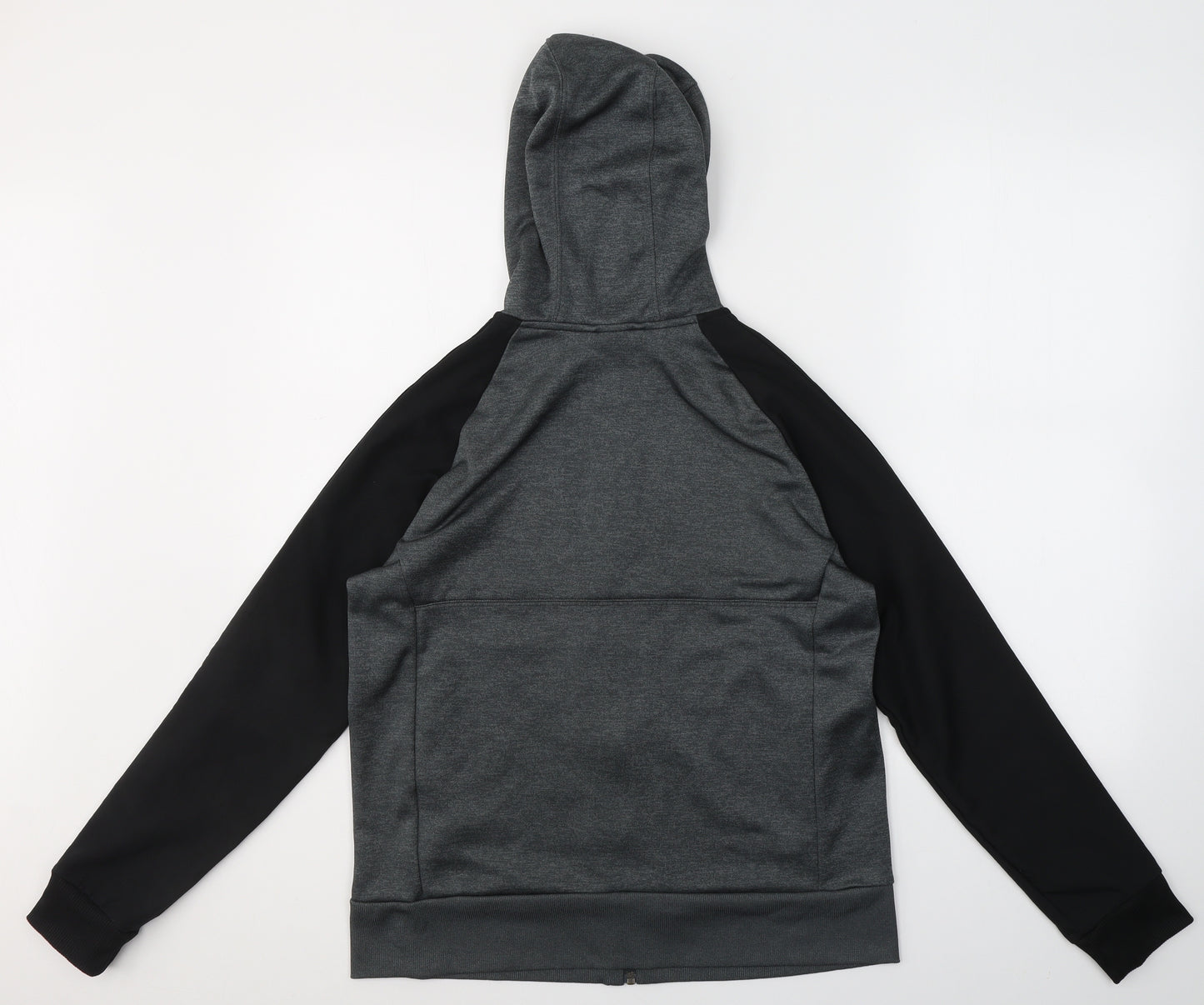 adidas Boys Grey  Polyester Full Zip Hoodie Size 13-14 Years