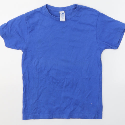 JHK Boys Blue  Cotton Basic T-Shirt Size 5-6 Years Round Neck