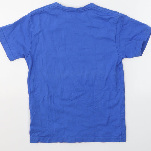 JHK Boys Blue  Cotton Basic T-Shirt Size 5-6 Years Round Neck