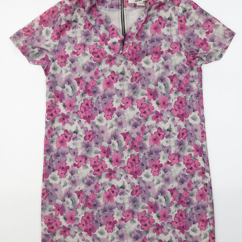 Sans Souci Womens Multicoloured Floral Polyester Tunic Blouse Size S V-Neck - Flowers