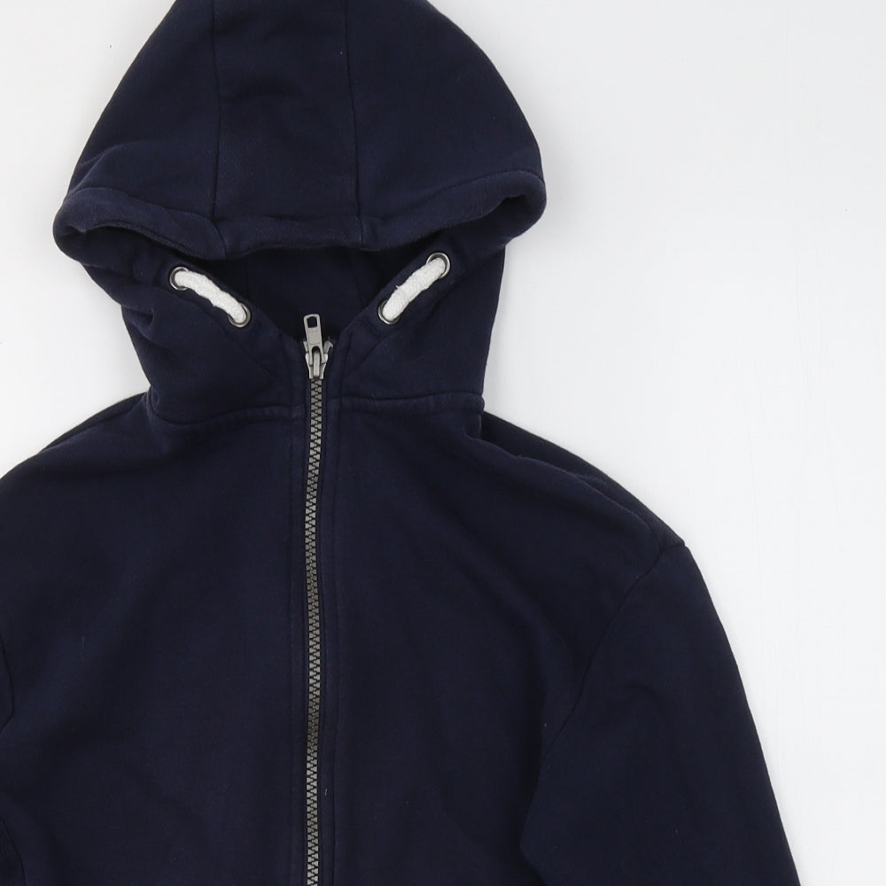 Marks and Spencer Boys Blue  Cotton Full Zip Hoodie Size 8-9 Years
