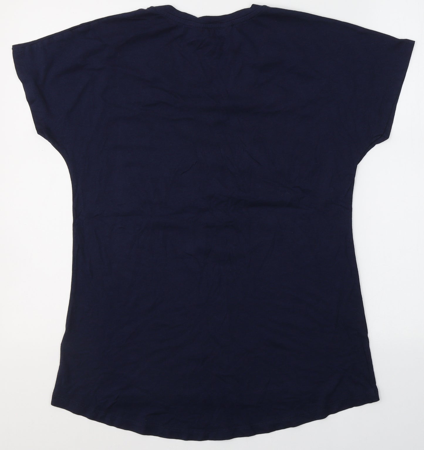 F&F Womens Blue  Cotton Basic T-Shirt Size 14 V-Neck