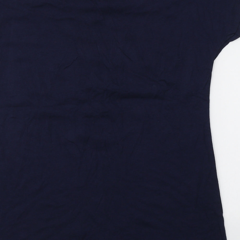F&F Womens Blue  Cotton Basic T-Shirt Size 14 V-Neck