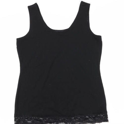 NEXT Womens Black  Polyester Basic Tank Size 12 Round Neck
